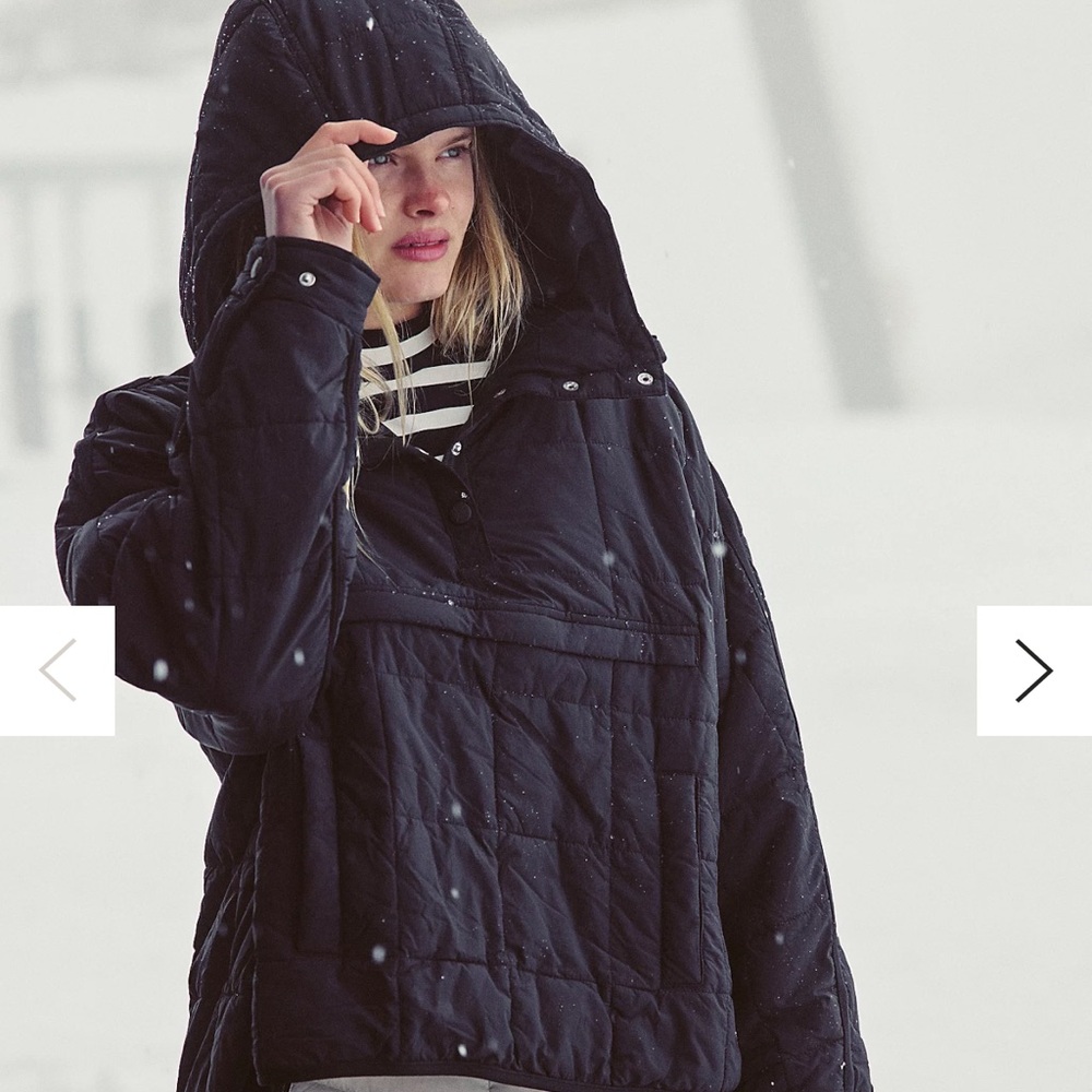 NWT Free People Movement Pippa Packable Pullover Puffer Black Size XL